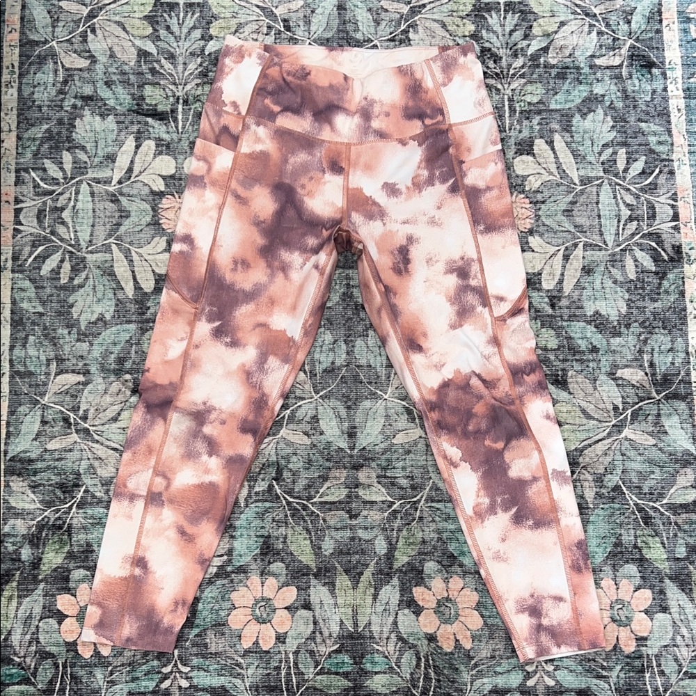 Womens Tie-Dye Leggings in Pink XL